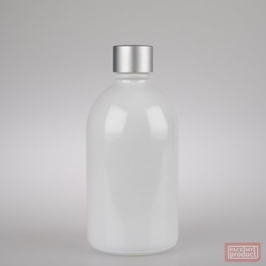 French Pharmacy Bottle Gloss White with Matt Silver Wadded Cap