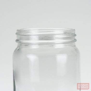 480ml Clear Glass Food Jar with 63mm White Screw Cap