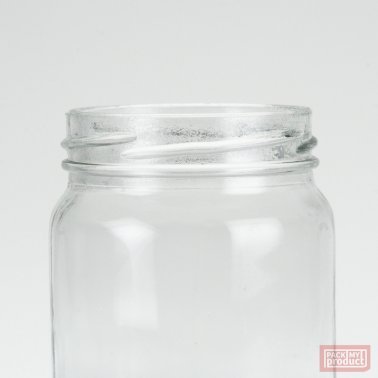480ml Clear Glass Food Jar with 63mm Black Twist Cap