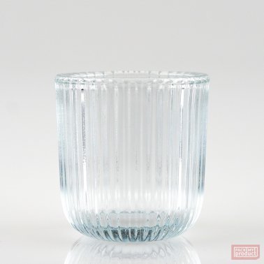 Small Round "Ribbed" Glass, Clear