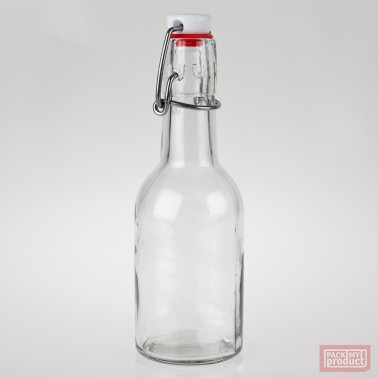 250ml Round Clear Glass Swing Top Bottle