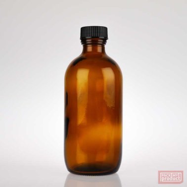 200ml Amber Glass Pharmacy Bottle with Cap