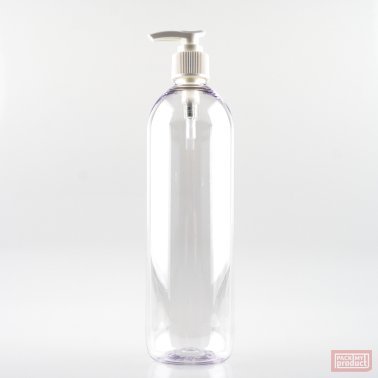 500ml Tall PET Plastic Pharmacy Bottle with White Locking Lotion Pump
