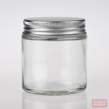100ml Clear Round Glass Jar with Aluminium Cap