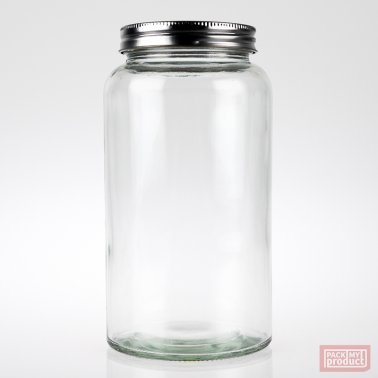 750ml Party Jar Clear Glass with Wadded Metal Screw Cap
