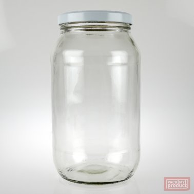 2000ml Glass Food Jar with 100mm White Metal Twist Cap