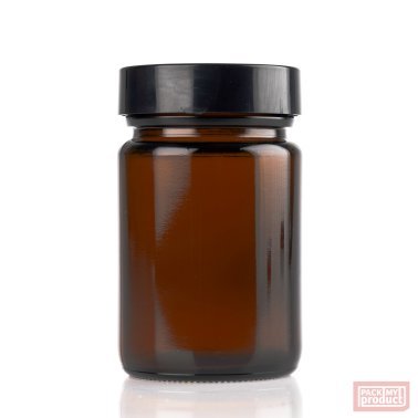 125ml Amber Glass Jar with Black Cap
