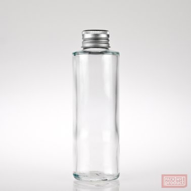 100ml Tall Clear Glass Round Bottle with Aluminium Wadded Cap