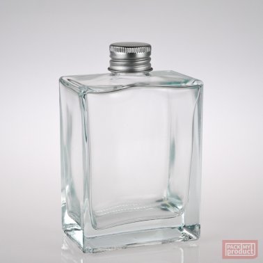 200ml Clear Glass Rectangular Bottle with Aluminium Cap