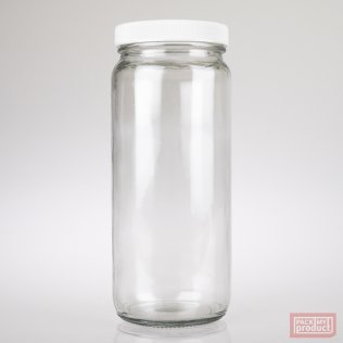 480ml Clear Glass Food Jar with 63mm White Screw Cap