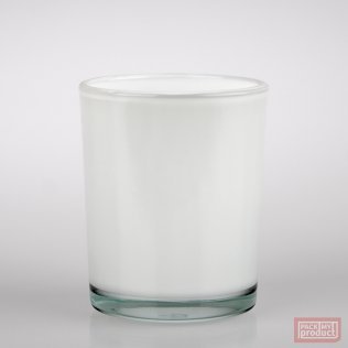 Gloss White Round Candle Glass