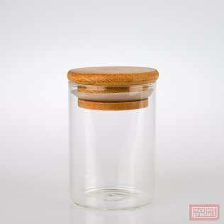 100ml Tube Spice Jar Clear Glass with Bamboo and Silicon Lid