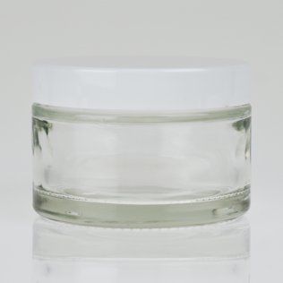 150ml Clear Glass Jar with White Wadded Cap
