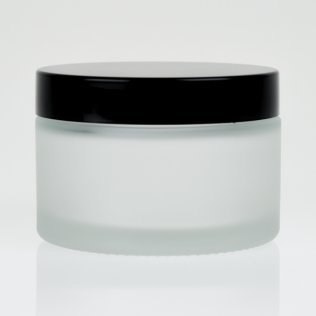150ml Frosted Glass Jar with Black Waded Cap