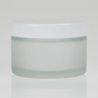 150ml Frosted Glass Jar with White Wadded Cap