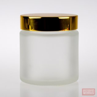 100ml Frosted Glass Cosmetic Jar with Shiny Gold Cap