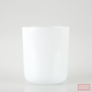 200ml Encounter Rounded Bottom Candle Glass Gloss White Outside