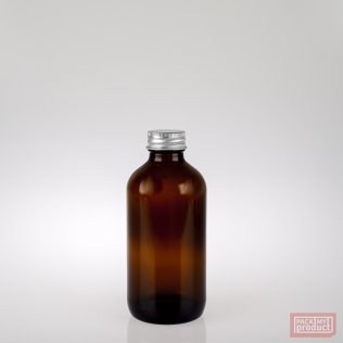 250ml Amber Glass Boston Bottle with Aluminium Cap
