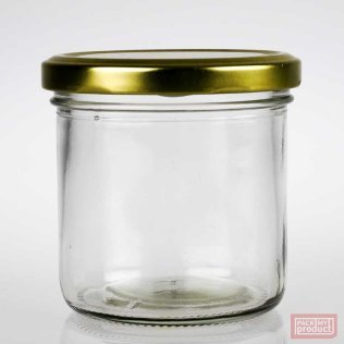 250ml Round Verrine Clear Glass Food Jar with 82mm Gold Twist Cap