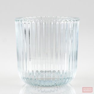 Large Round "Ribbed" Glass, Clear