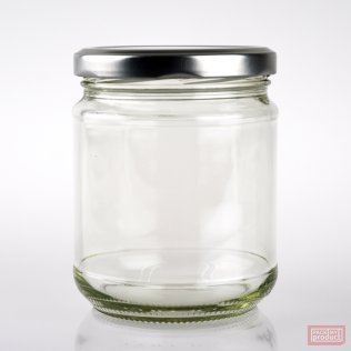 500ml Squat Clear Glass Food Jar with 82mm Silver Twist Cap