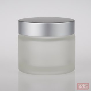70ml Frosted Glass Cosmetic Jar with Matt Silver Cap