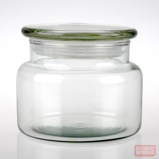 Clear Glass Small Squat Seamless Apothecary Jar
