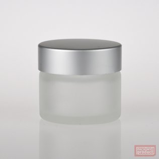 15ml Frosted Glass Jar with Matt Silver Cap