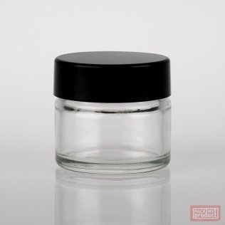 15ml Clear Glass Jar with Black Cap