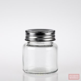 75ml Party Jar Clear Glass with Wadded Metal Screw Cap