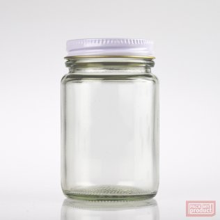 125ml Clear Glass Jar with White Tin Cap