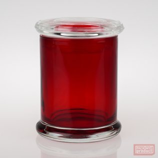 "Galaxy" Small Metro Jar Red Inside, with Clear Base & Lid