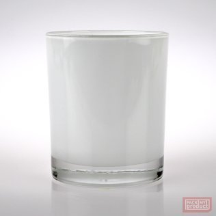 250ml Round Candle Glass Gloss White Inside