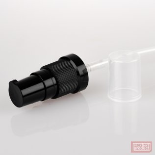 Black Serum Pump with Clear Overcap