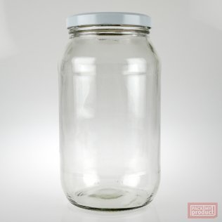 2000ml Glass Food Jar with 100mm White Metal Twist Cap