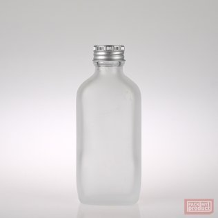 100ml Flat Oval Bottle Frosted Glass with Aluminium Wadded Cap