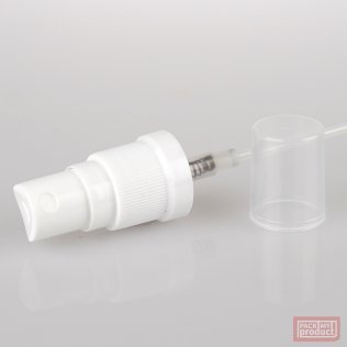 White Atomiser with Clear Overcap