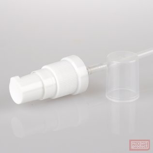 White Serum Pump with Clear Overcap