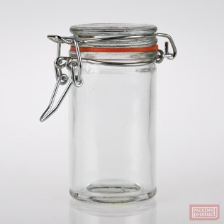 75ml Clear Glass Mini Round Clip Top Jar
