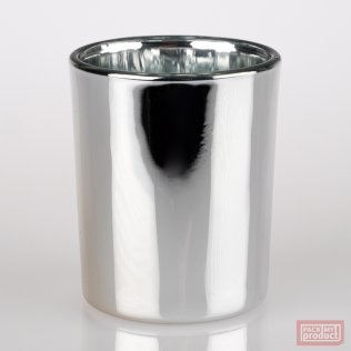 80ml Standard Tea-Lite / Votive Glass Shiny Silver Outside