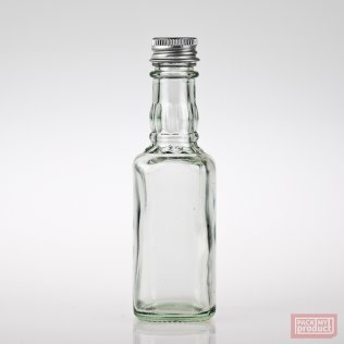 50ml Square Clear Glass Bottle with Aluminium Wadded Cap