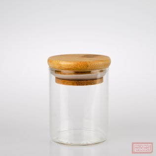 75ml Tube Spice Jar Clear Glass with Bamboo and Silicon Lid