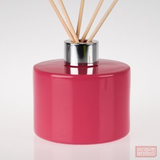 200ml Candy Pink Glass Diffuser Bottle with Shiny Silver Diffuser Cap