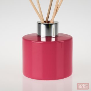 100ml Candy Pink Glass Diffuser Bottle with Shiny Silver Diffuser Cap