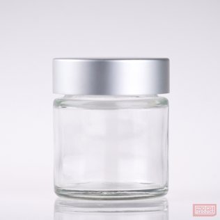 30ml Clear Glass Jar with Matt Silver Wadded Cap