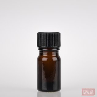 5ml Amber Glass Bottle with Black Bakelite Cone Cap