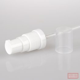 White Serum Pump with Clear Overcap