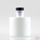200ml Heavy Round Gloss White Coloured Glass Bottle with Black Stopper.