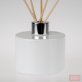 200ml Gloss White Glass Diffuser Bottle with Shiny Silver Diffuser Cap
