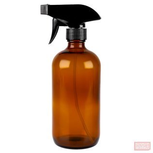 500ml Amber Glass Boston Bottle with Black Trigger Spray